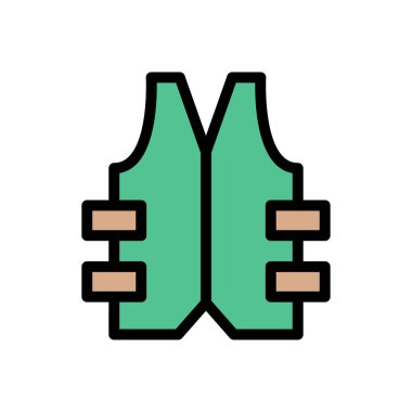 Kurşun geçirmez vektör düz renk simgesi