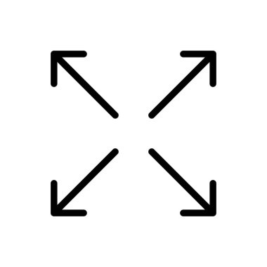 Tam ekran vektör ince çizgi simgesi