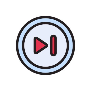 ileri vektör düz renk simgesi