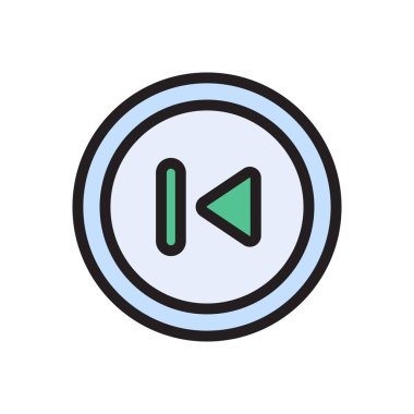 geri vektör düz renk simgesi