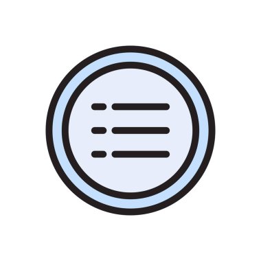 menü vektörü düz renk simgesi