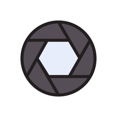 Lens vektörü düz renk simgesi