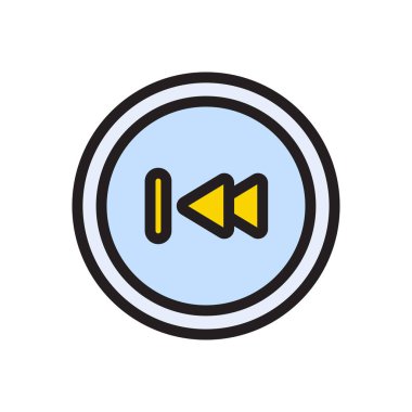 geri vektör düz renk simgesi