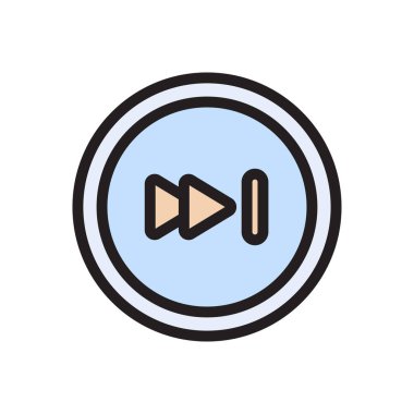 ileri vektör düz renk simgesi