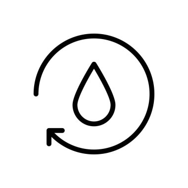 Su vektörü ince çizgi simgesi