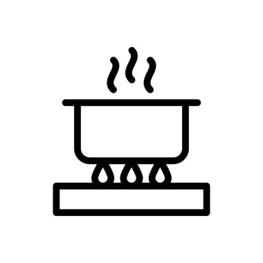 pişirme vektörü ince çizgi simgesi