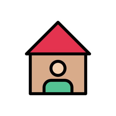 Kendini koruma vektörü düz renk simgesi