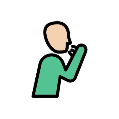 öksürük vektörü düz renk simgesi