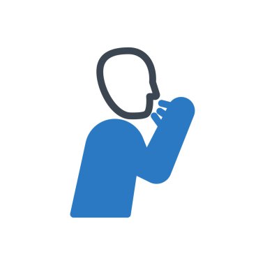 Öksürük vektörü renk simgesi