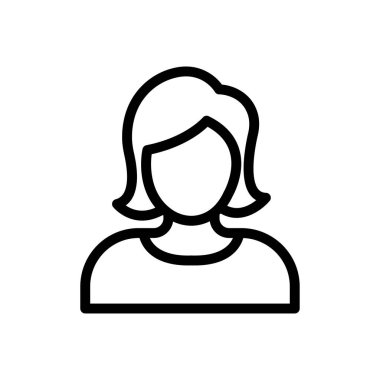 kız vektör ince çizgi simgesi