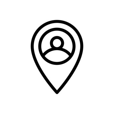 konum vektörü ince çizgi simgesi