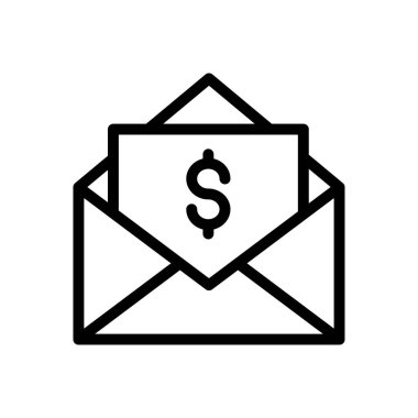 mesaj vektörü ince çizgi simgesi