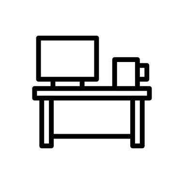 masa vektörü ince çizgi simgesi