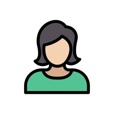 kız vektör düz renk simgesi