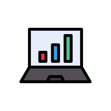 grafik vektörü düz renk simgesi