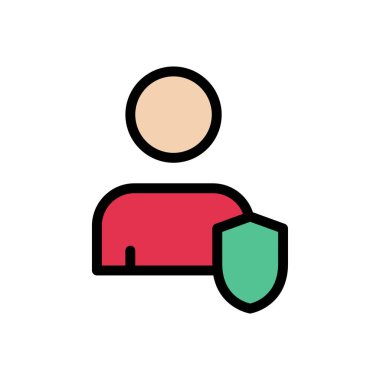 güvenlik vektörü düz renk simgesi