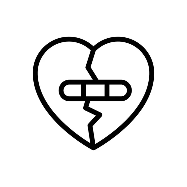 Иконка Тонкой Линии Сердца — стоковый вектор