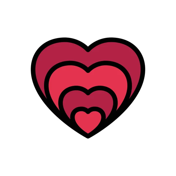 Valentine Vektor Flache Farbe Symbol — Stockvektor