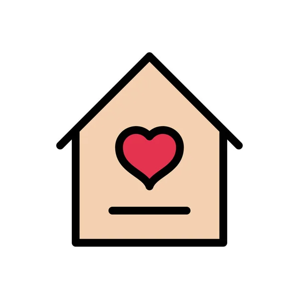 Huis Vector Vlakke Kleur Pictogram — Stockvector