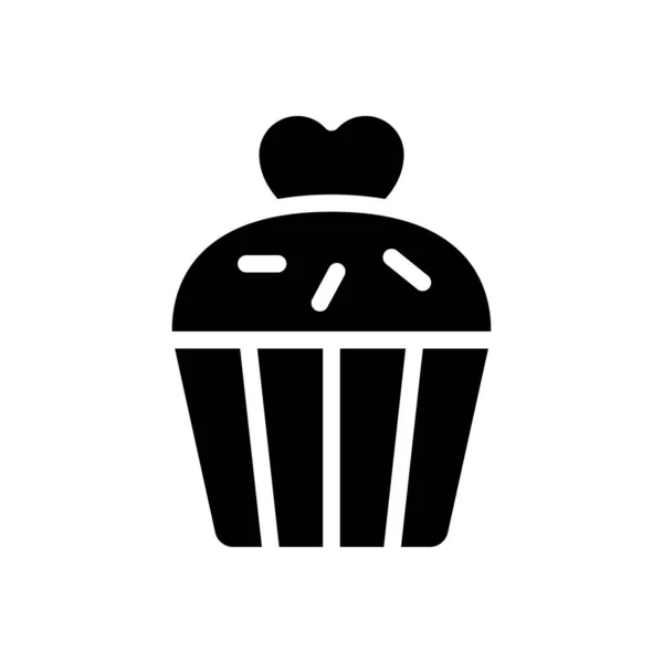 Muffin Vector Glyph Icona Piatta — Vettoriale Stock