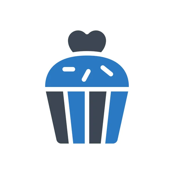 Muffin Vector Glifo Icono Color — Archivo Imágenes Vectoriales