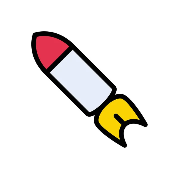 Rakete Vektor Flache Farbe Symbol — Stockvektor