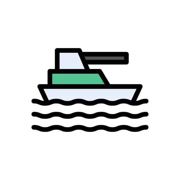 Schip Vector Vlakke Kleur Pictogram — Stockvector