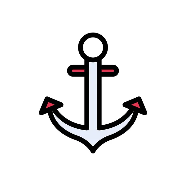 Marine Vektor Flache Farbe Symbol — Stockvektor
