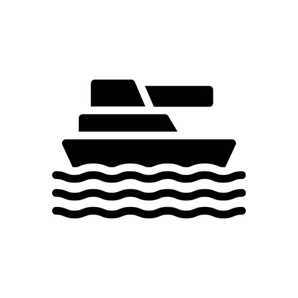 Ship Vector Glyph Flat Icon — Stock Vector