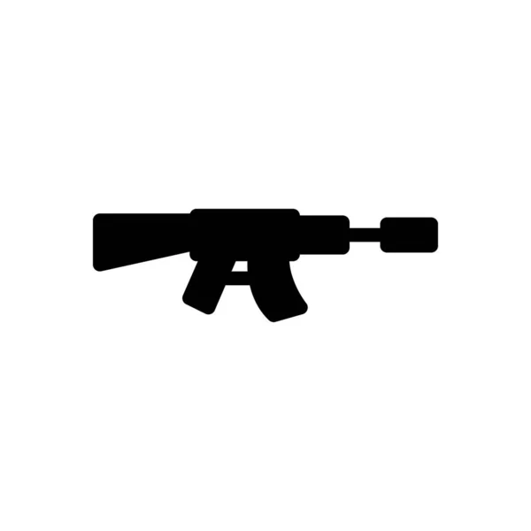 Gun Vector Glyph Επίπεδη Εικονίδιο — Διανυσματικό Αρχείο