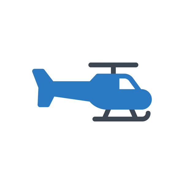 Helicóptero Vetor Glifo Cor Ícone —  Vetores de Stock