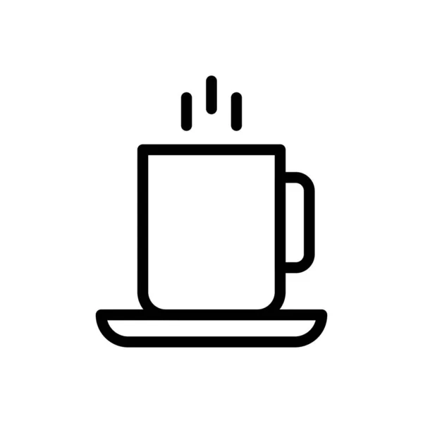 Kaffee Vektor Dünne Linie Symbol — Stockvektor