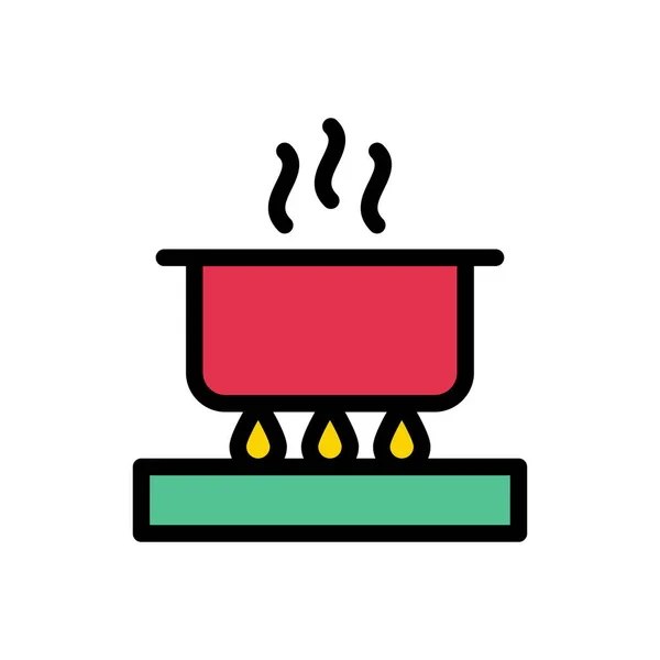 Kochen Vektor Flache Farbe Symbol — Stockvektor