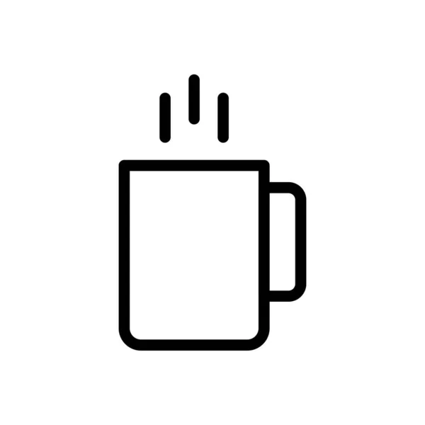 Café Vecteur Ligne Mince Icône — Image vectorielle