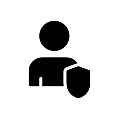 Güvenlik vektörü glyph düz simgesi