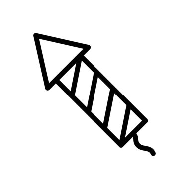 Havai fişek vektörü ince çizgi simgesi