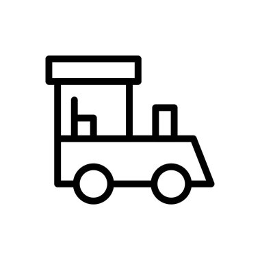 tren vektörü ince çizgi simgesi