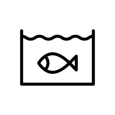 balık vektörü ince çizgi simgesi