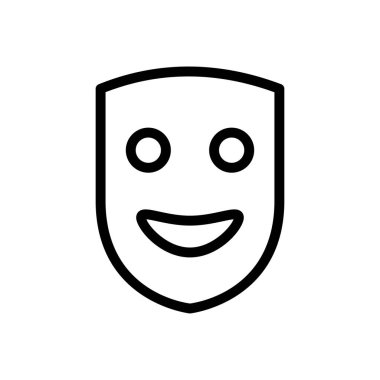 maske vektör ince çizgi simgesi