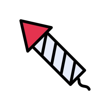 Havai fişek vektörü düz renk simgesi