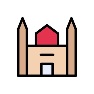 cami vektörü düz renk simgesi