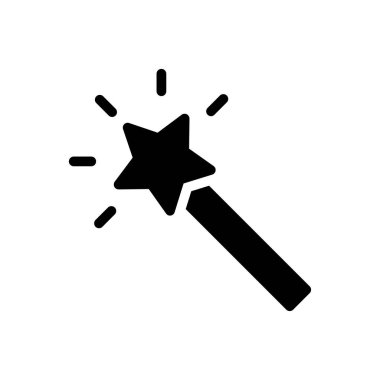 wand vektör simgesi düz simge