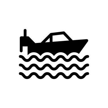 Gemi vektör düz simgesi