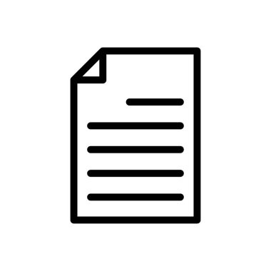 belge vektörü ince çizgi simgesi