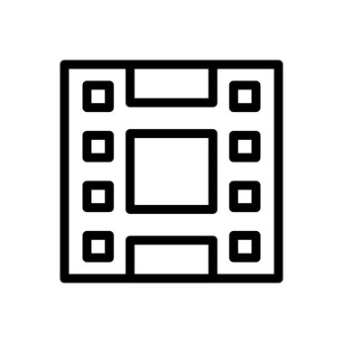 Film şeridi vektörü ince çizgi simgesi