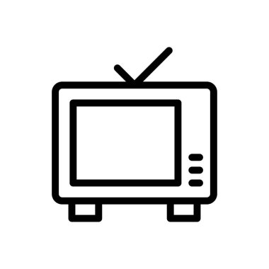 televizyon vektörü ince çizgi simgesi