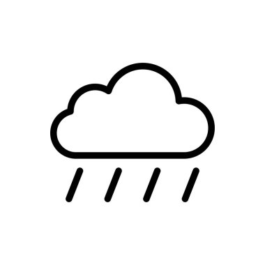 yağmur vektörü ince çizgi simgesi