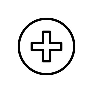 Artı vektör ince çizgi simgesi