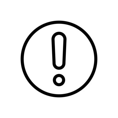 Uyarı vektörü ince çizgi simgesi