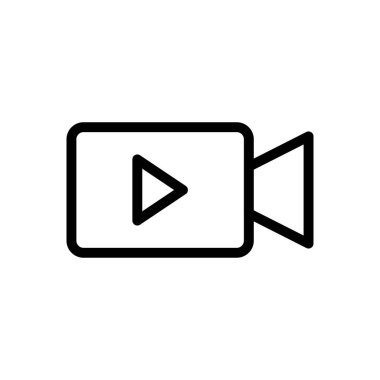 kamera vektörü ince çizgi simgesi